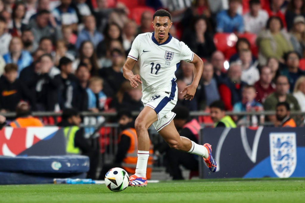 Trent Alexander-Arnold of England during the international friendly match between England and Iceland at Wembley Stadium on June 07, 2024 in London...