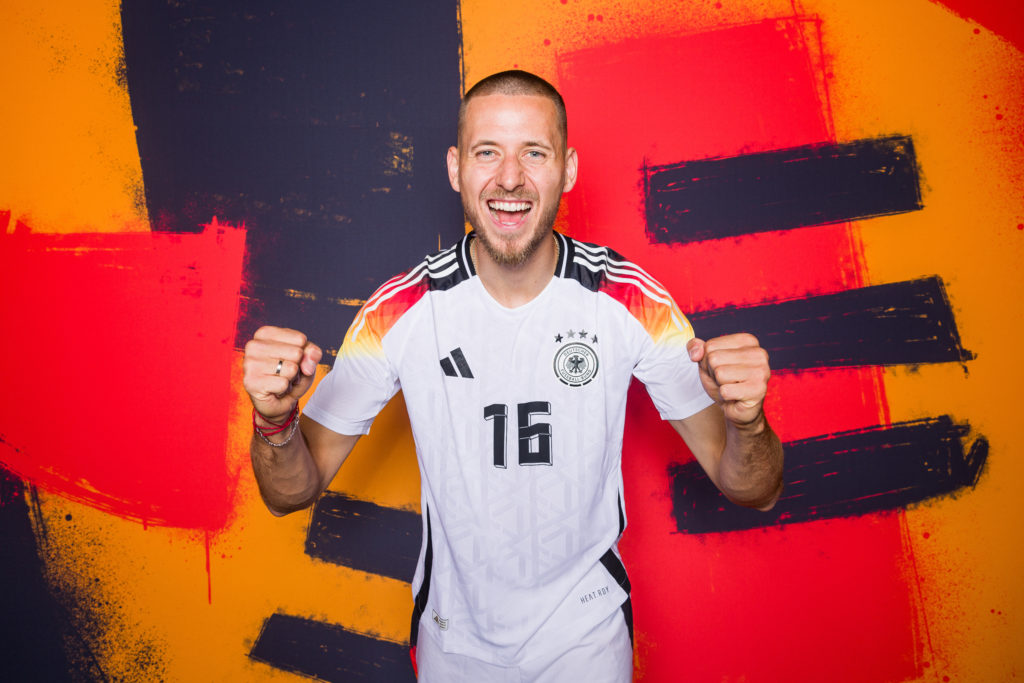 Waldemar Anton of Germany poses for a portrait during the Germany Portrait session ahead of the UEFA EURO 2024 Germany on June 10, 2024 in Herzogen...