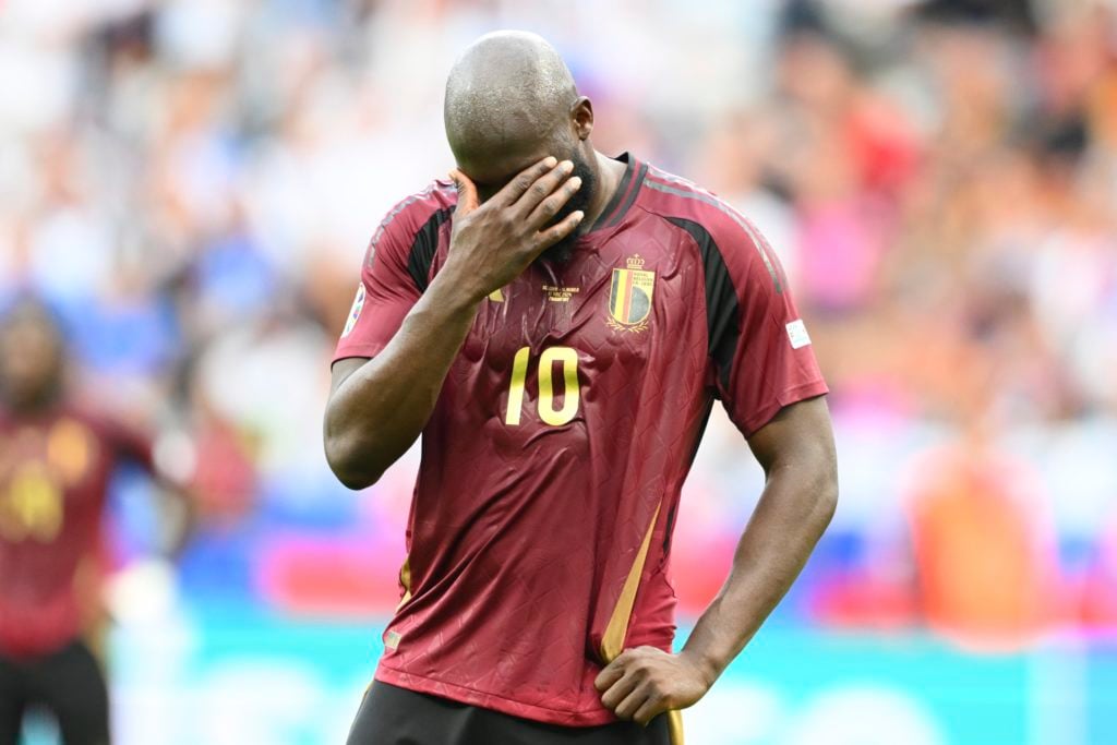 Lukaku Romelu forward of Belgium looks dejected during the UEFA EURO 2024 European Football Championship tournament group E stage match between Bel...