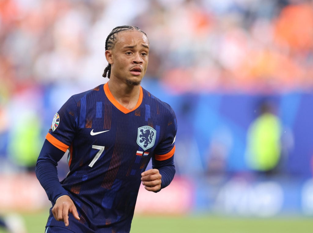 Xavi Simons of Netherlands  during the UEFA EURO 2024 group stage match between Poland and Netherlands at Volksparkstadion on June 16, 2024 in Hamb...