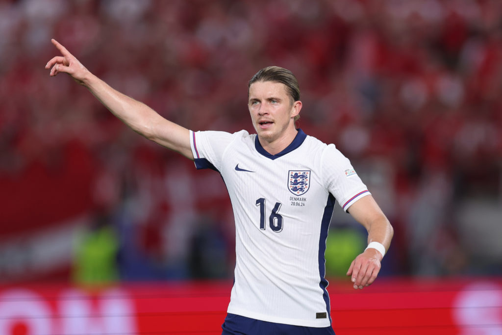 Conor Gallagher of England during the UEFA EURO 2024 group stage match between Denmark and England at Frankfurt Arena on June 20, 2024 in Frankfurt...