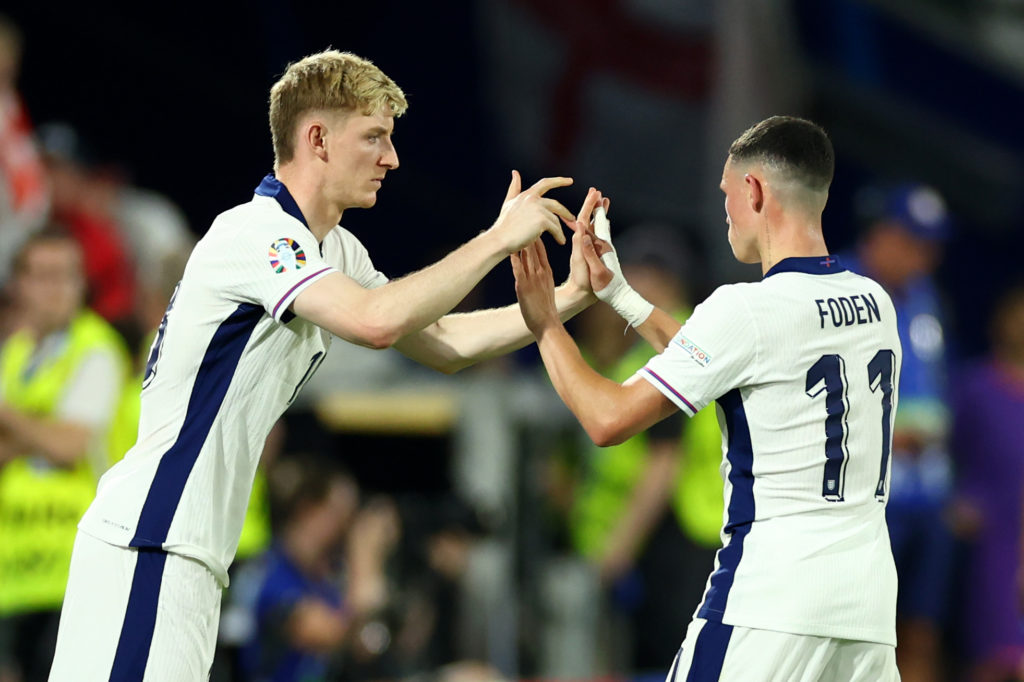 Phil Foden of England is substituted for Anthony Gordon during the UEFA EURO 2024 group stage match between England and Slovenia at Cologne Stadium...