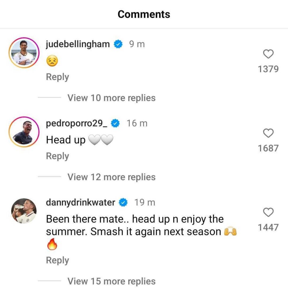Jude Bellingham and Pedro Porro message James Maddison after Tottenham star's England Euro 2024 snub