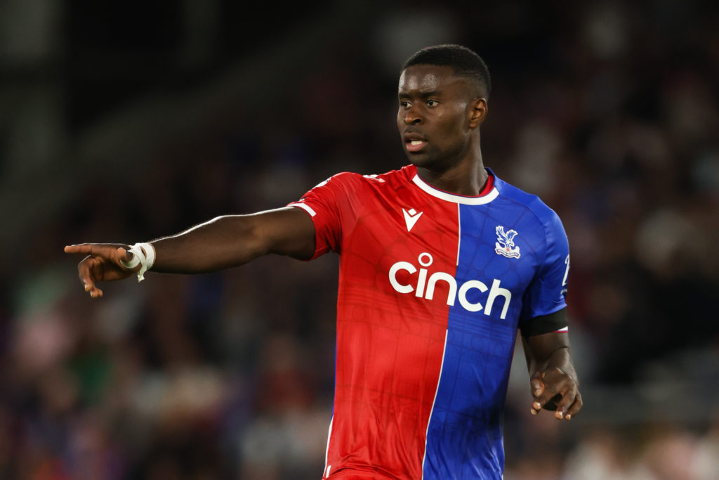 Marc Guehi of Crystal Palace during the Premier League match between Crystal Palace and Arsenal FC at Selhurst Park on August 21, 2023 in London, E...