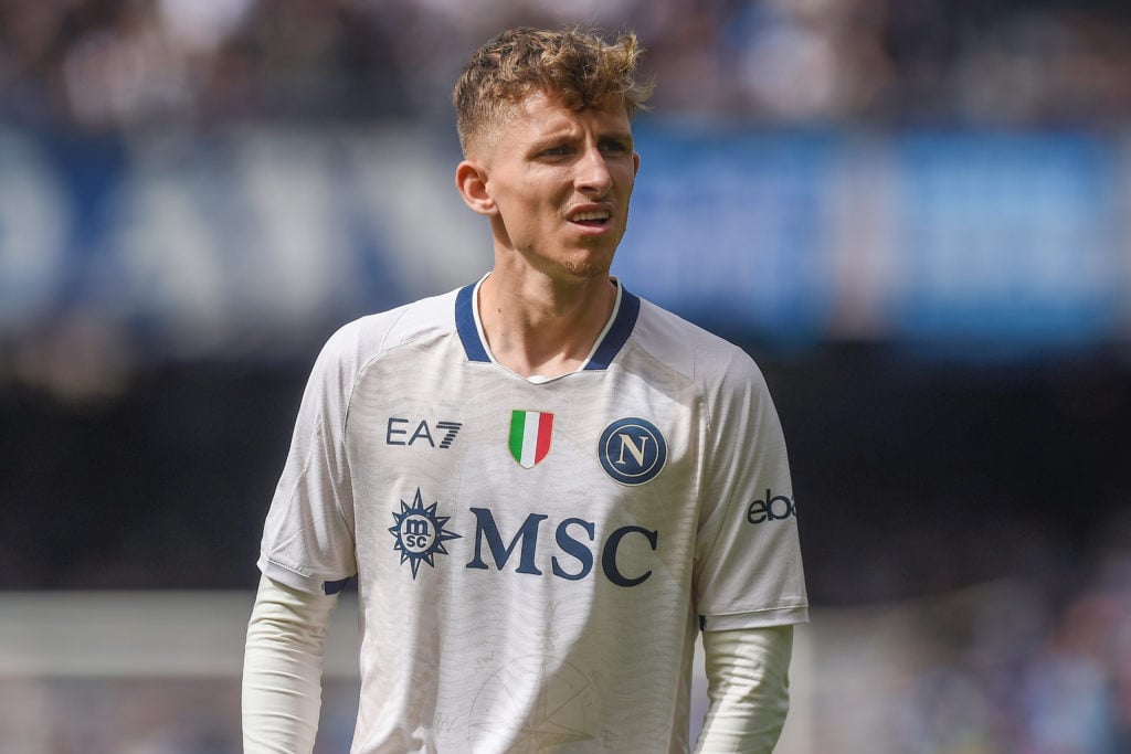 Jesper Lindstrom of SSC Napoli during the Serie A TIM match between SSC Napoli and Atalanta BC at Stadio Diego Armando Maradona Naples Italy on 30 ...