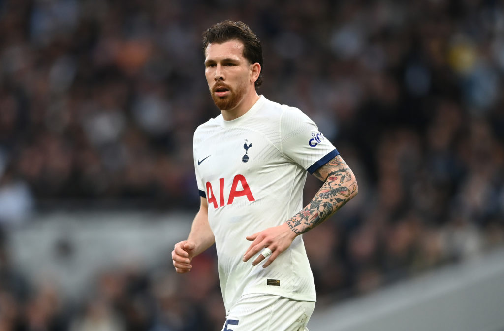 Pierre-Emile Hojbjerg of Tottenham Hotspur looks on during the Premier League match between Tottenham Hotspur and Nottingham Forest at Tottenham Ho...