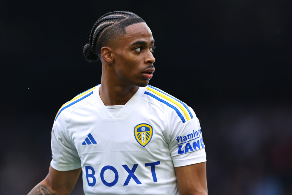 Crysencio Summerville of Leeds United during the Sky Bet Championship match between Leeds United and Southampton FC at Elland Road on May 4, 2024 i...