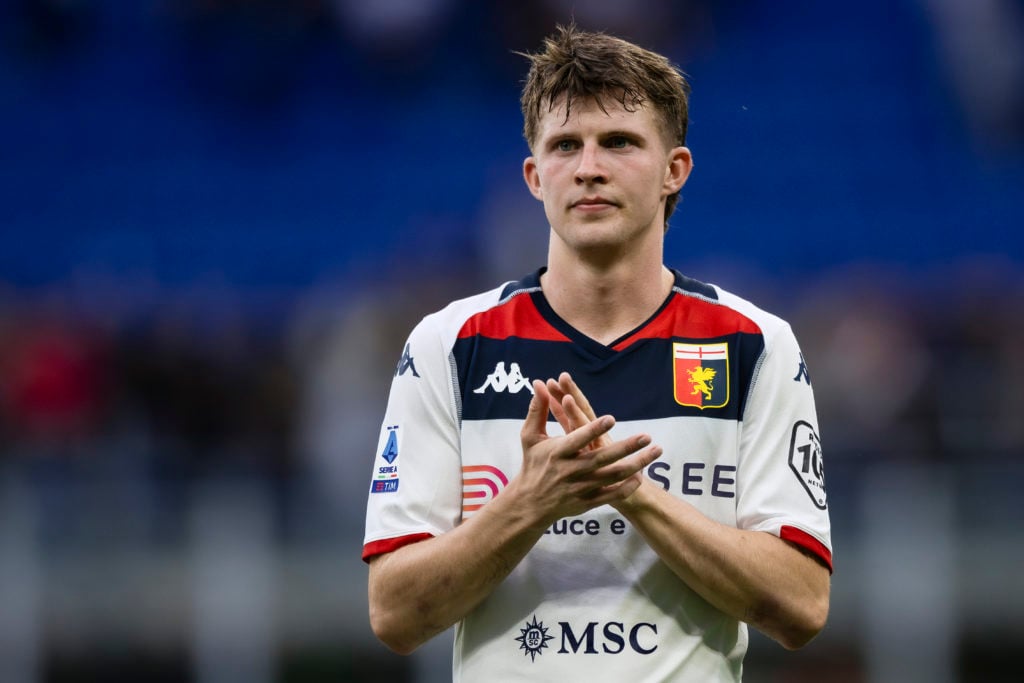 Morten Frendrup of Genoa CFC gestures at the end of the