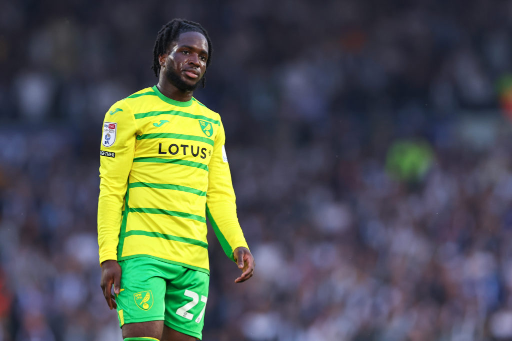 Jonathan Rowe of Norwich City  during the Sky Bet Championship Play-Off Semi-Final 2nd Leg match between Leeds United and Norwich City at Elland Ro...