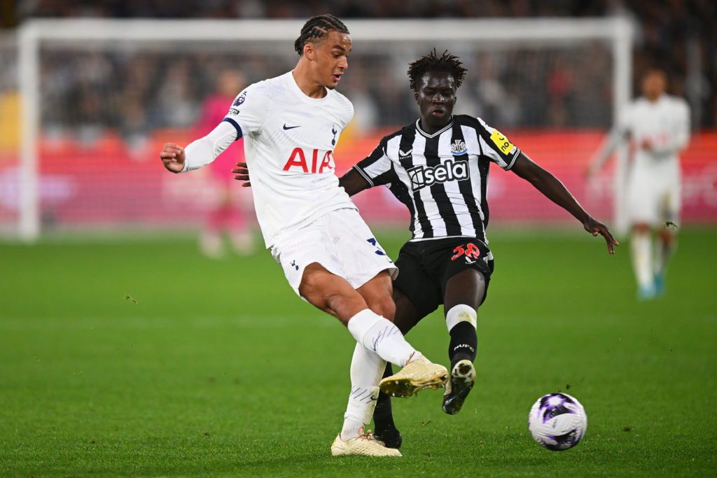 Ashley Phillips of Tottenham Hotspur passes the ball during the exhibition match between Tottenham Hotspur FC and Newcastle United FC at Melbourne ...