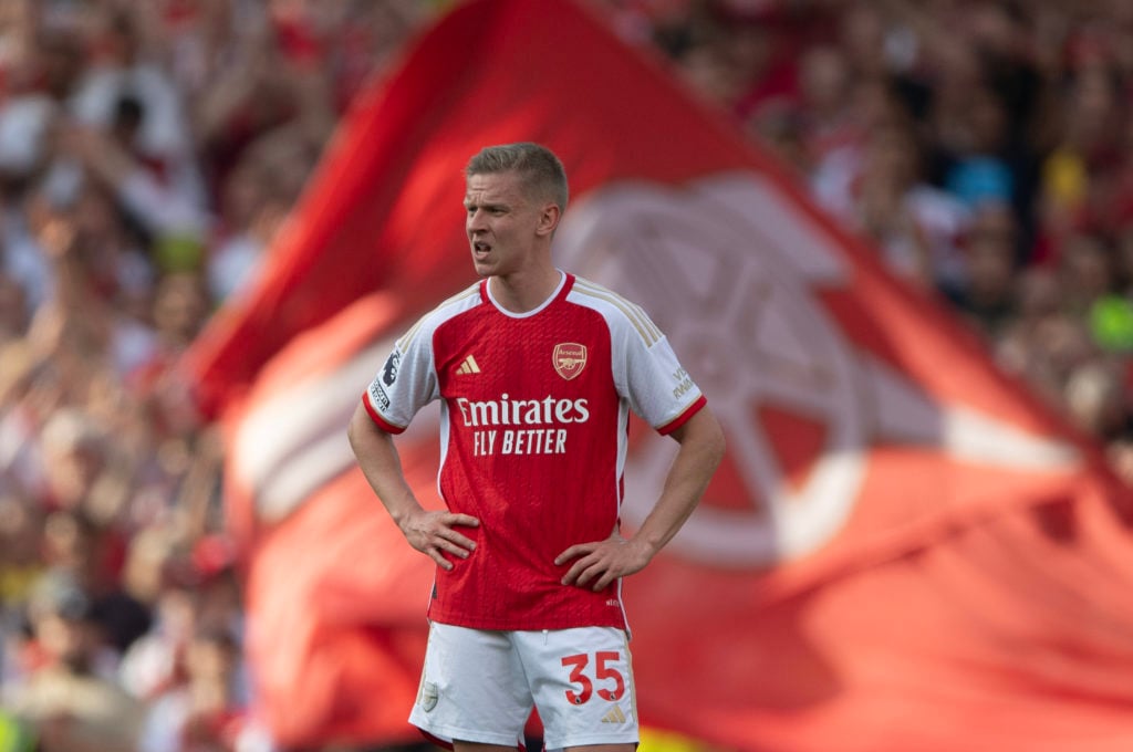 Oleksandr Zinchenko of Arsenal reacts after the Premier League match between Arsenal FC and Everton FC at Emirates Stadium on May 19, 2024 in Londo...