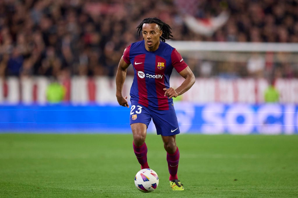 Jules Kounde of FC Barcelona in action