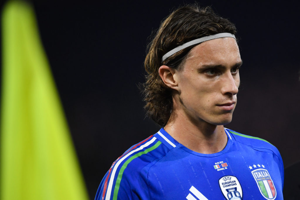 Riccardo Calafiori of Italy during the match between Italy v Turkiye - International Friendly at Renato Dall'Ara Stadium on June 4, 2024 in Bologna...