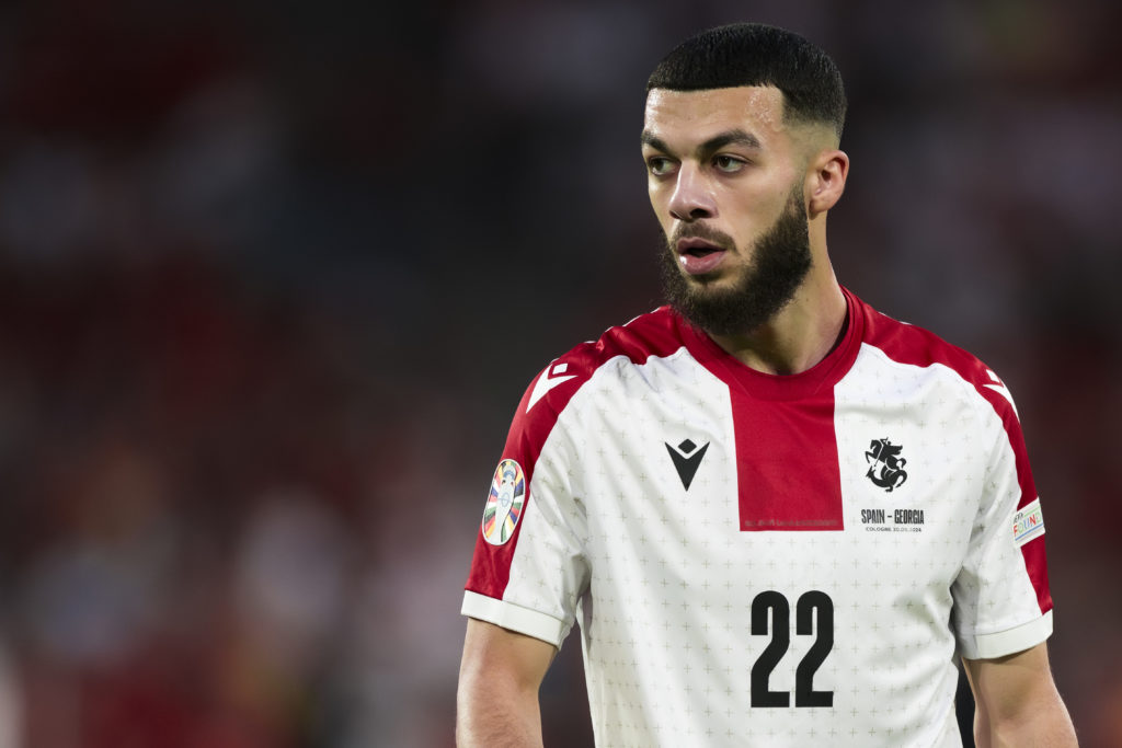 Georges Mikautadze of Georgia looks on during the UEFA EURO