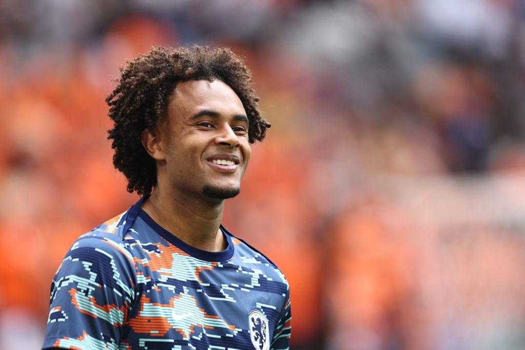 Joshua Zirkzee of Netherlands looks during the UEFA EURO 2024 round of 16 match between Romania and Netherlands at Munich Football Arena on July 02...