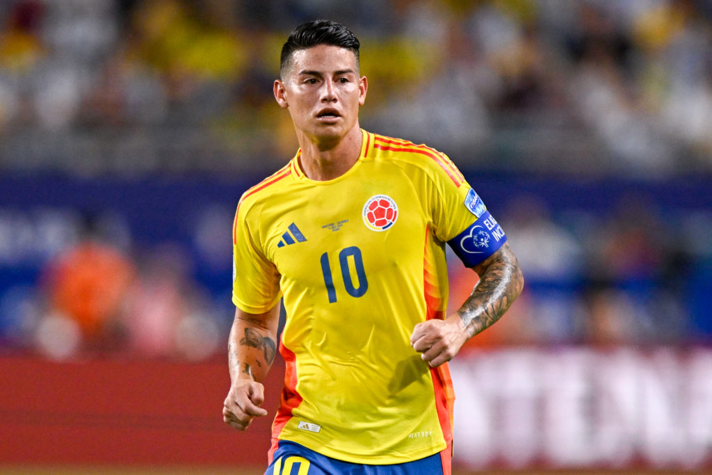 James Rodriguez of Colombia during the CONMEBOL Copa America USA 2024 match between Argentina and Colombia at Hard Rock Stadium on July 15, 2024 in...