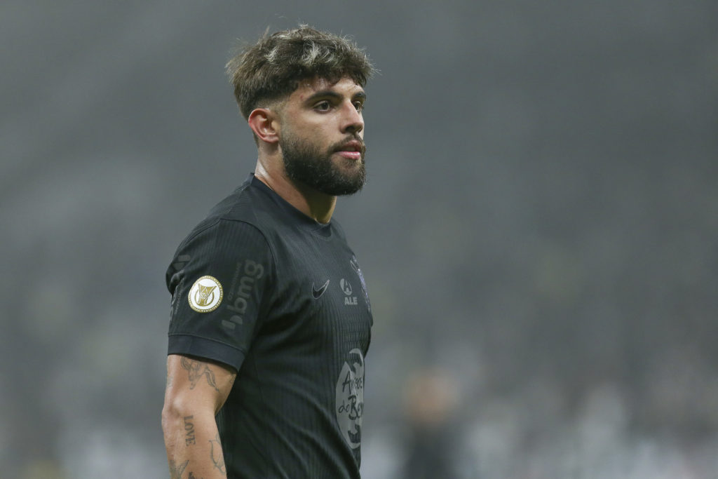 Yuri Alberto of Corinthians looks on during the match between Corinthians and Criciuma at Neo Quimica Arena on July 16, 2024 in Sao Paulo, Brazil.