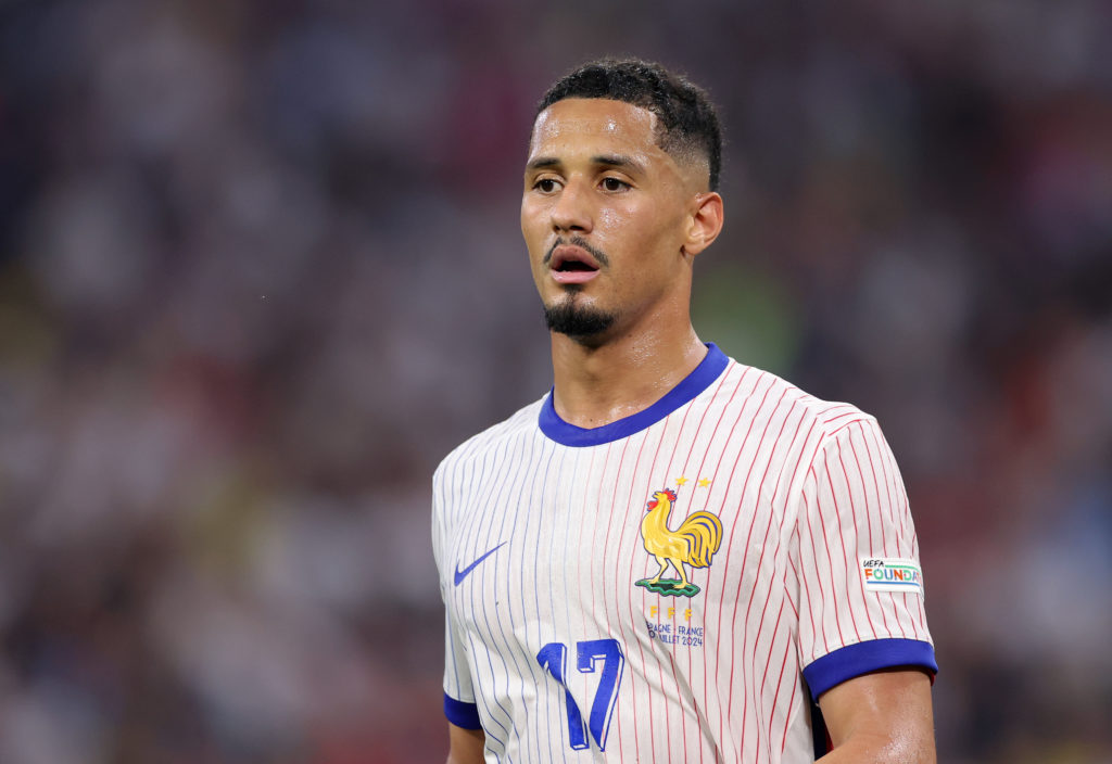 William Saliba of France during the UEFA EURO 2024 semi-final match between Spain and France at Munich Football Arena on July 09, 2024 in Munich, G...