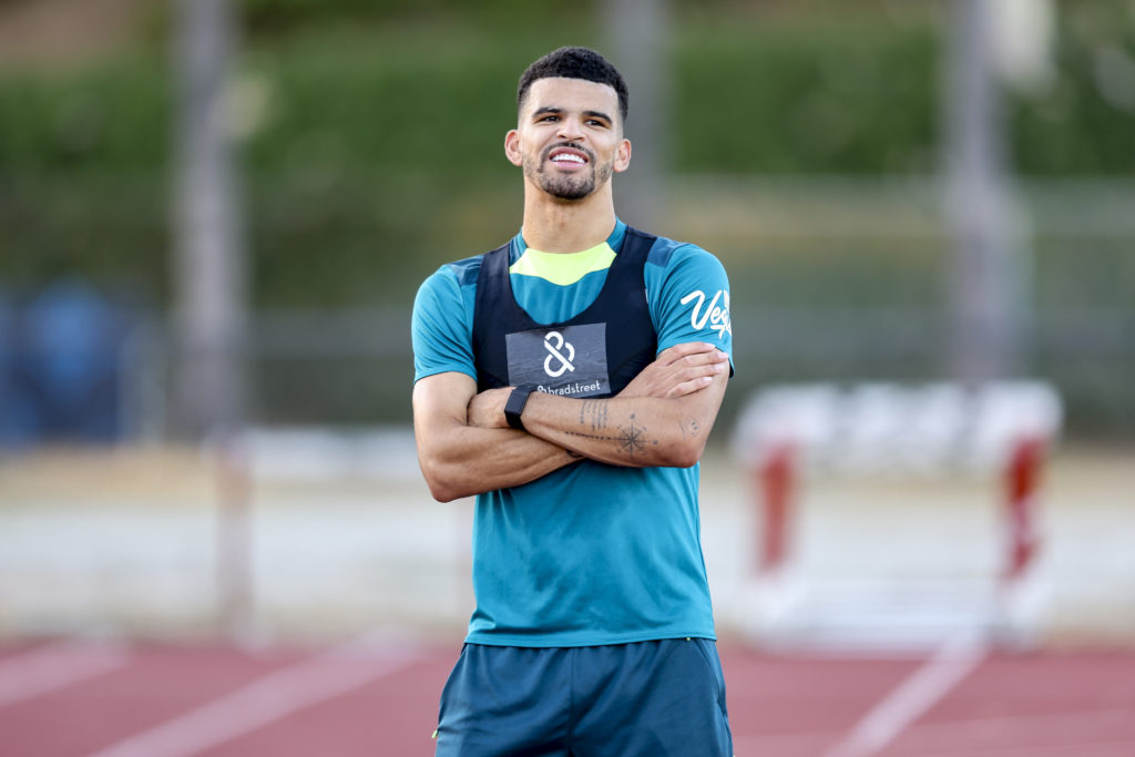 Dominic Solanke of Bournemouth during a pre-season training session at Dignity Health Sports Park on July 16, 2024 in Los Angeles, California.