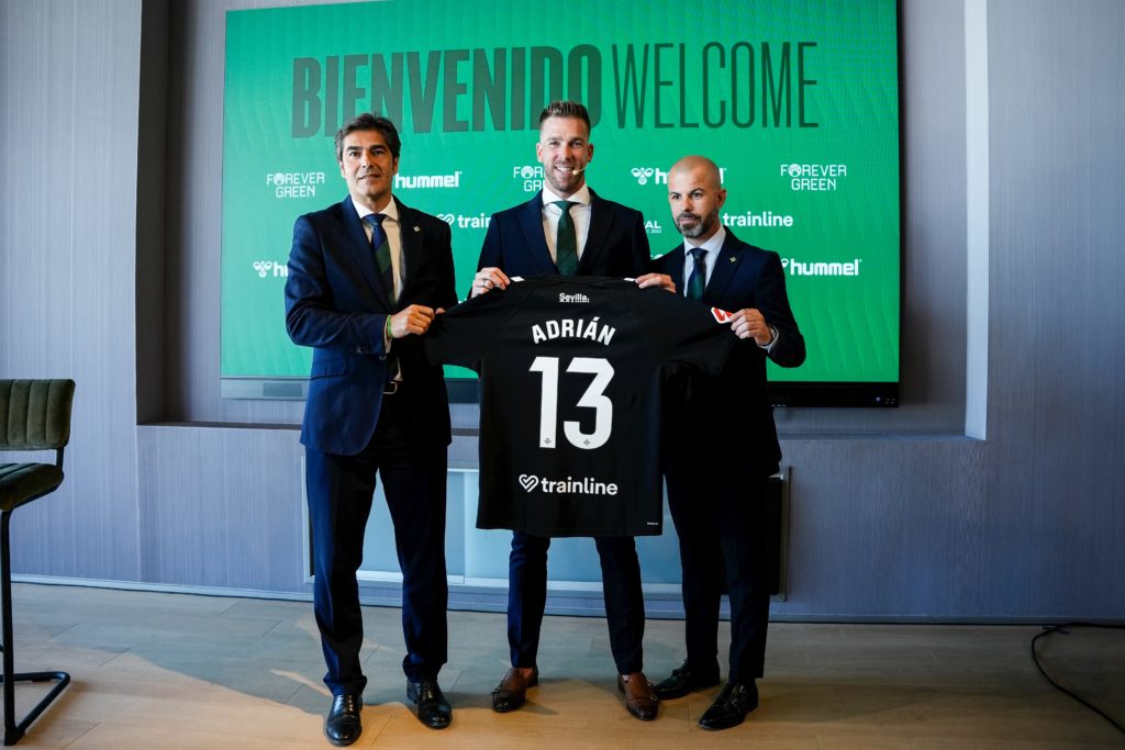 Adrian San Miguel poses for a photo as they are presented as new players of Real Betis at Luis del Sol Sport City on July 22, 2024 in Sevilla, Spain.