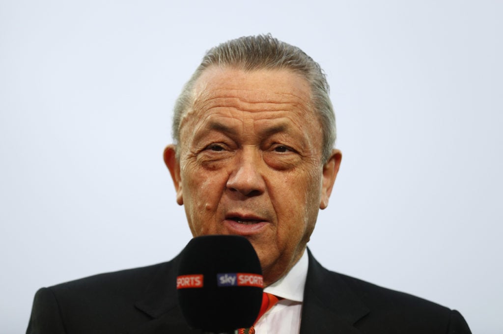 West Ham United co-chairman David Sullivan is interviewed prior to the Barclays Premier League match between West Ham United and Manchester United ...