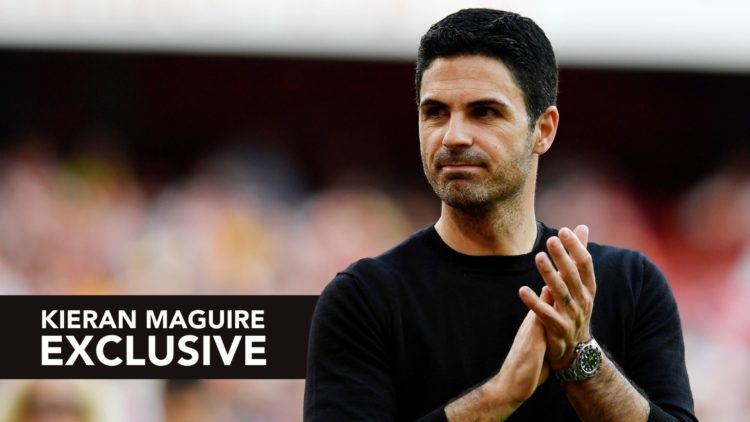 LONDON, ENGLAND - MAY 19: Mikel Arteta, Manager of Arsenal, acknowledges the fans following the Premier League match between Arsenal FC and Everton...