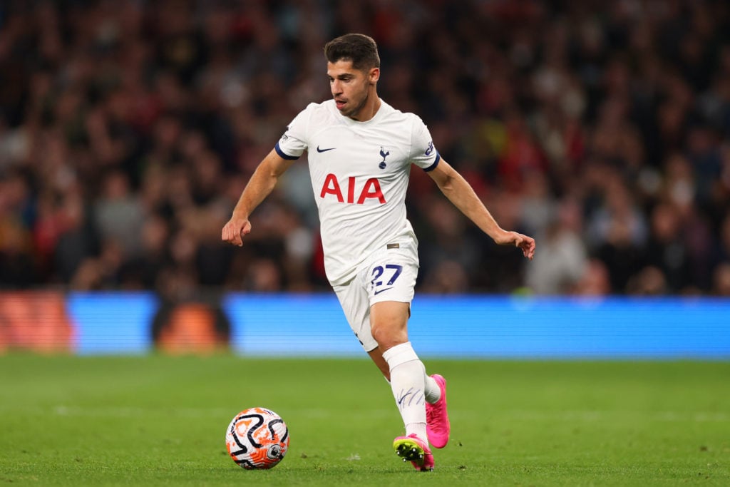 Manor Solomon of Tottenham Hotspur during the Premier League match between Tottenham Hotspur and Liverpool FC at Tottenham Hotspur Stadium on Septe...