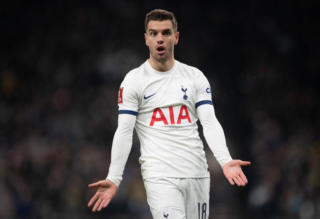 Giovani Lo Celso of Tottenham Hotspur during the Emirates FA Cup Third Round match between Tottenham Hotspur and Burnley at Tottenham Hotspur Stadi...