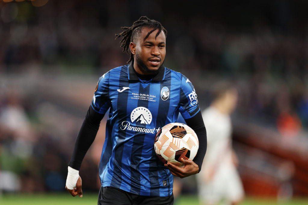 Ademola Lookman of Atalanta BC looks on during the UEFA Europa League 2023/24 final match between Atalanta BC and Bayer 04 Leverkusen at Dublin Are...