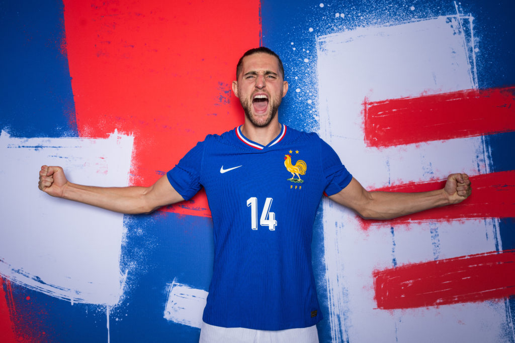 Adrien Rabiot of France poses for a portrait during the France Portrait session ahead of the UEFA EURO 2024 Germany on June 13, 2024 in Bad Lippspr...