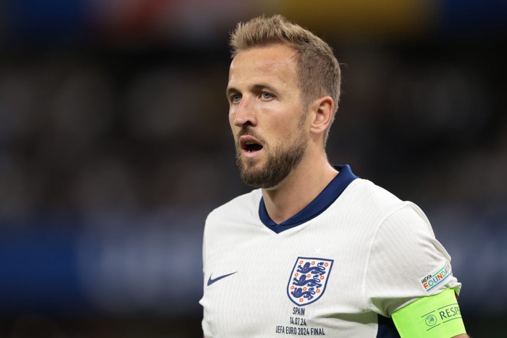 Harry Kane of England looks on during the UEFA EURO 2024 final match between Spain and England at Olympiastadion on July 14, 2024 in Berlin, Germany.