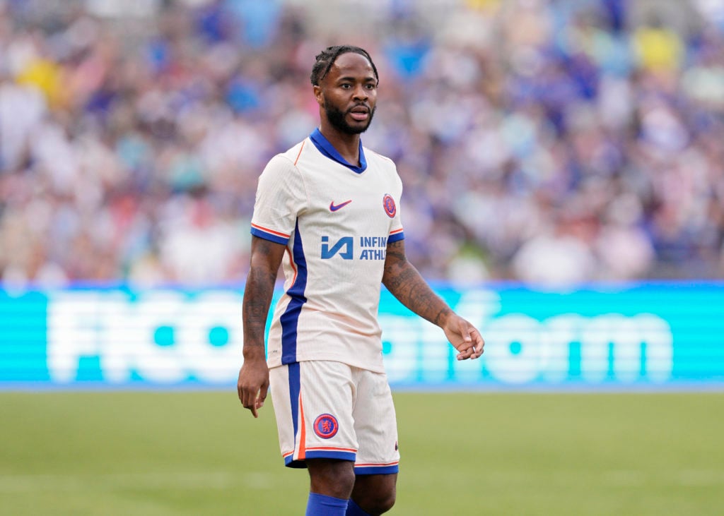 Raheem Sterling #7 of Chelsea plays in a pre-season match against Manchester City at Ohio Stadium on August 03, 2024 in Columbus, Ohio.