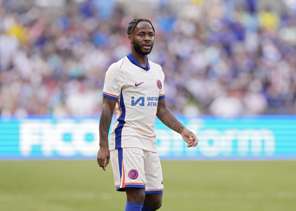 Raheem Sterling #7 of Chelsea plays in a pre-season match against Manchester City at Ohio Stadium on August 03, 2024 in Columbus, Ohio.