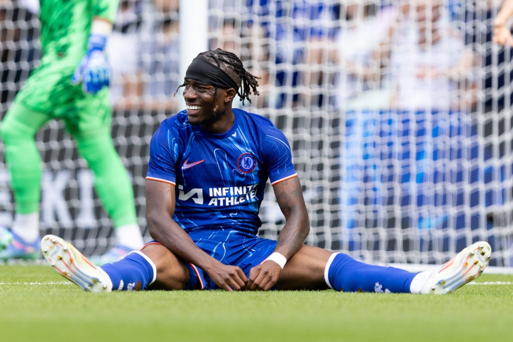 Noni Madueke of Chelsea during the pre-season friendly match between Chelsea and FC Internazionale at Stamford Bridge on August 11, 2024 in London,...