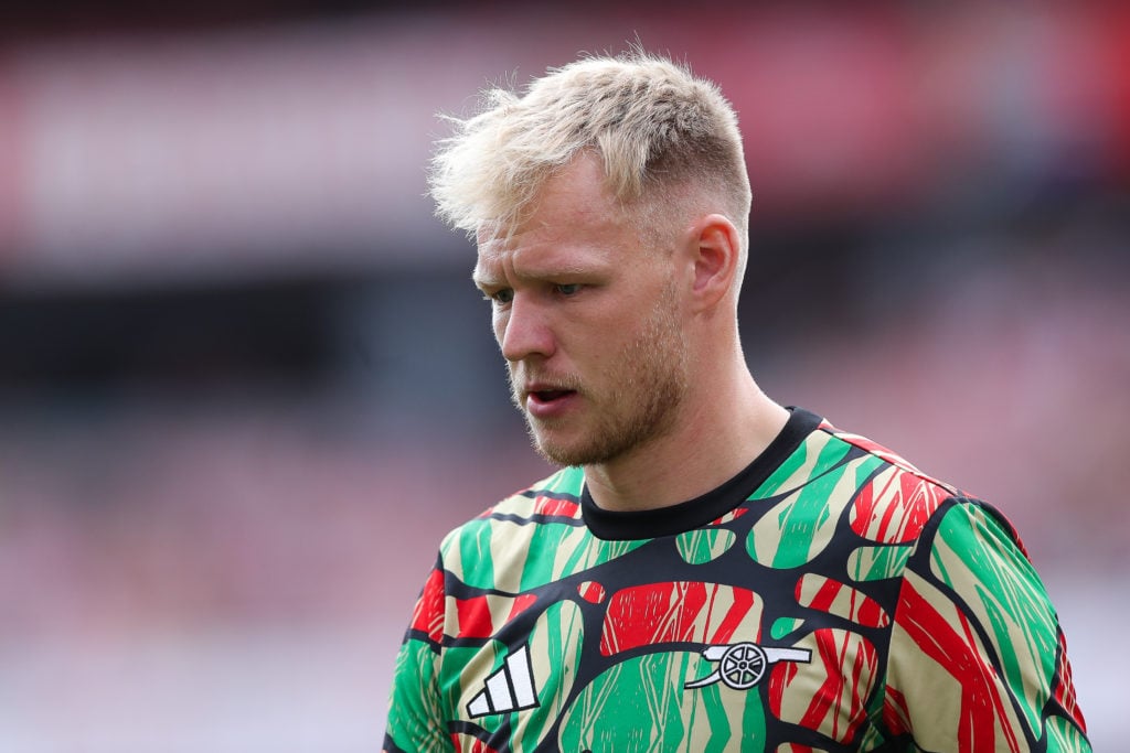 Aaron Ramsdale of Arsenal during the pre-season friendly match between Arsenal and Bayer 04 Leverkusen at Emirates Stadium on August 07, 2024 in Lo...