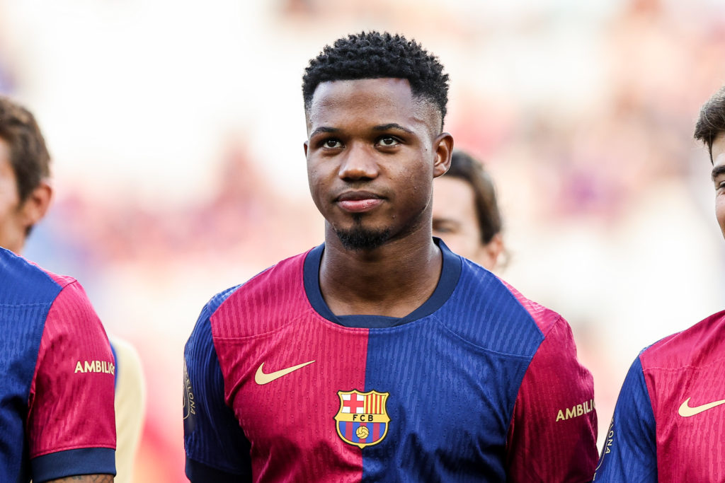 10 Ansu Fati of FC Barcelona during the Trofeu Joan Gamper Fest match FC Barcelona vs AS Monaco at Estadi Lluis Companys on August 12th, 2024 in Ba...