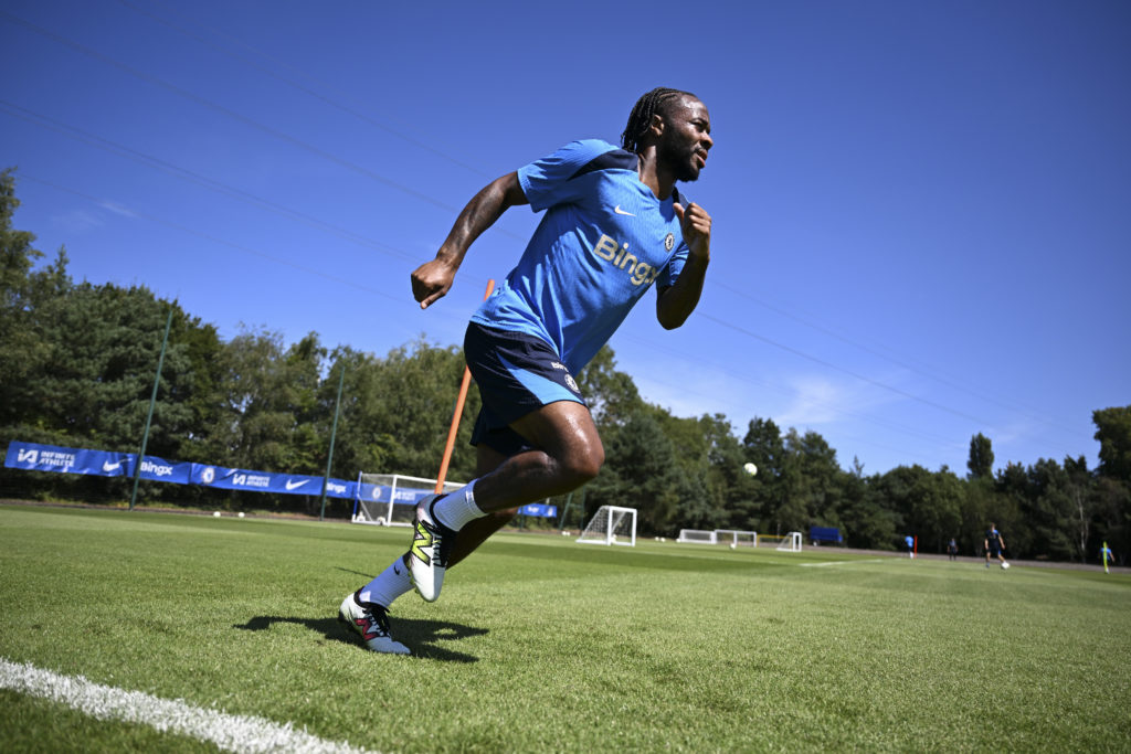 Raheem Sterling training for Chelsea