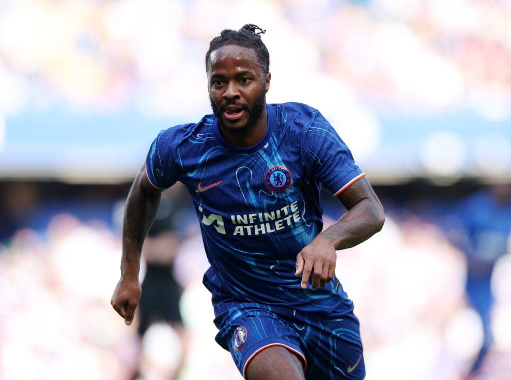 Raheem Sterling of Chelsea in action during the pre-season friendly match between Chelsea and FC Internazionale at Stamford Bridge on August 11, 20...