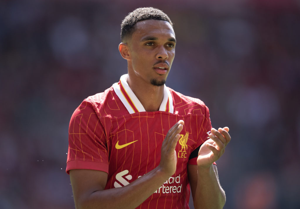 Trent Alexander-Arnold of Liverpool during the pre-season friendly between Liverpool and Sevilla FC at Anfield on August 11, 2024 in Liverpool, Eng...