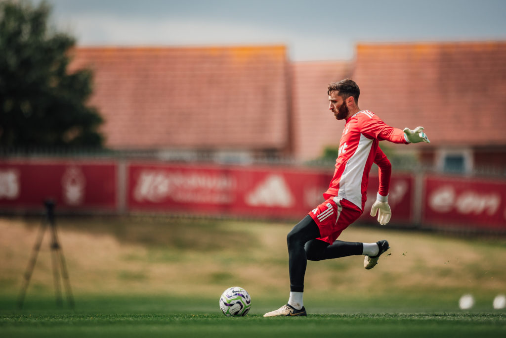 (EDITORS NOTE: This image has been processed using digital filters)  Matt Turner of Nottingham Forest during training at The Nigel Doughty Academy ...