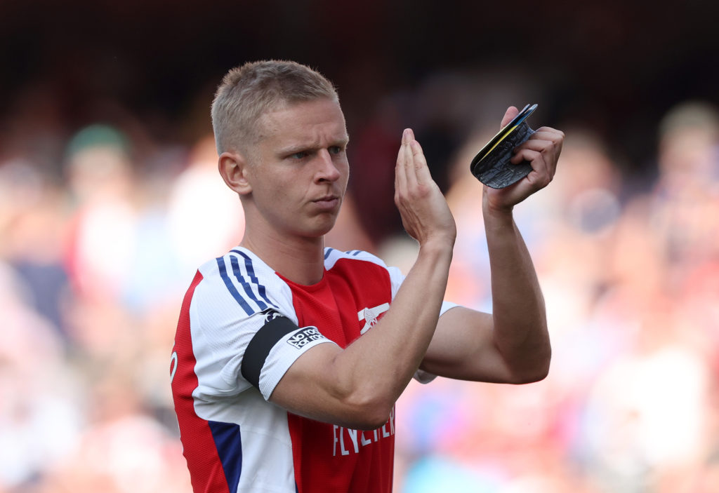 Oleksandr Zinchenko of Arsenal FC during the Premier League match between Arsenal FC and Wolverhampton Wanderers FC at Emirates Stadium on August 1...