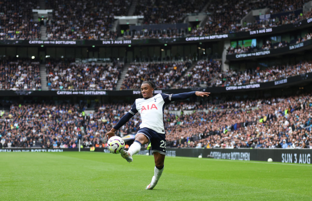 Wilson Odobert of Tottenham Hotspur  during the Premier League match between Tottenham Hotspur FC and Everton FC at Tottenham Hotspur Stadium on Au...