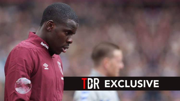 West Ham United's Kurt Zouma during the Premier League match. Overlaid, an exclusive banner.