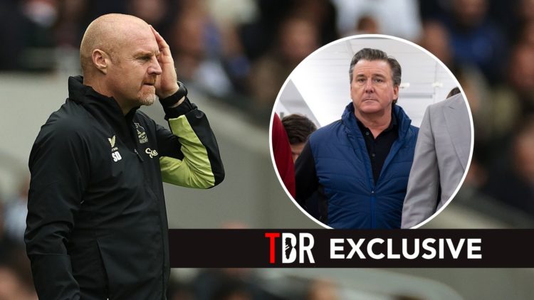 Sean Dyche, the Everton manager looks on during the Premier League match between Tottenham Hotspur FC and Everton FC. Inset, Dan Friedkin. Overlaid...