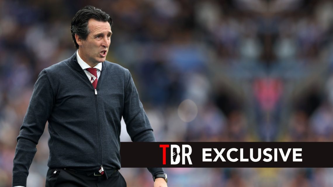 Aston Villa Manager Unai Emery during the Premier League match. Overlaid, an exclusive banner.