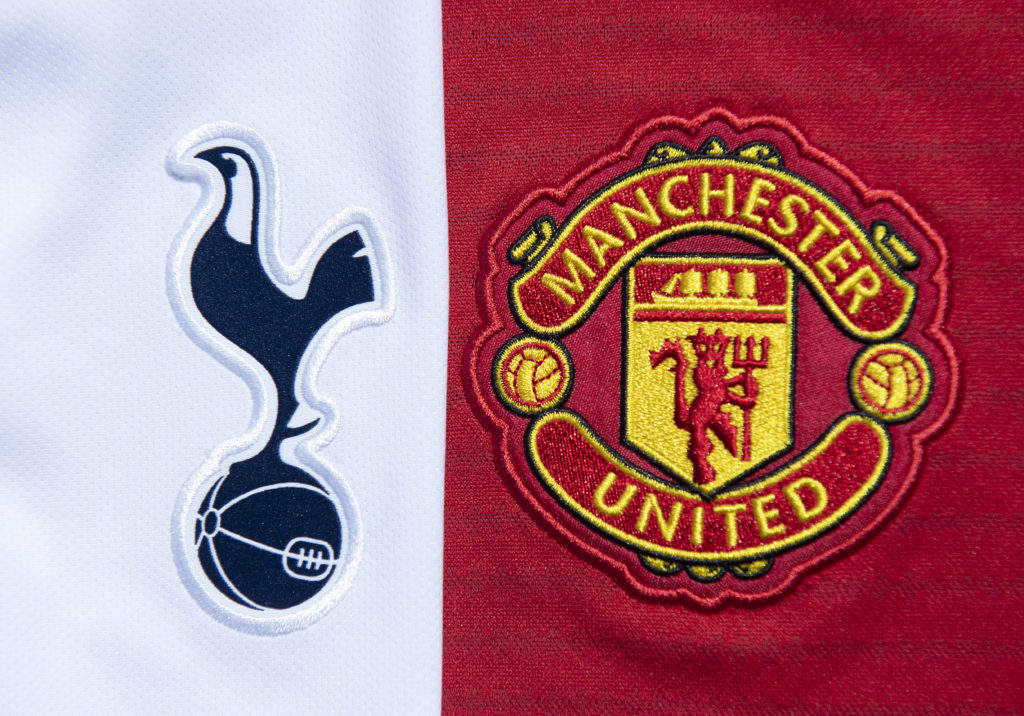 The Tottenham Hotspur and Manchester United Club Badges