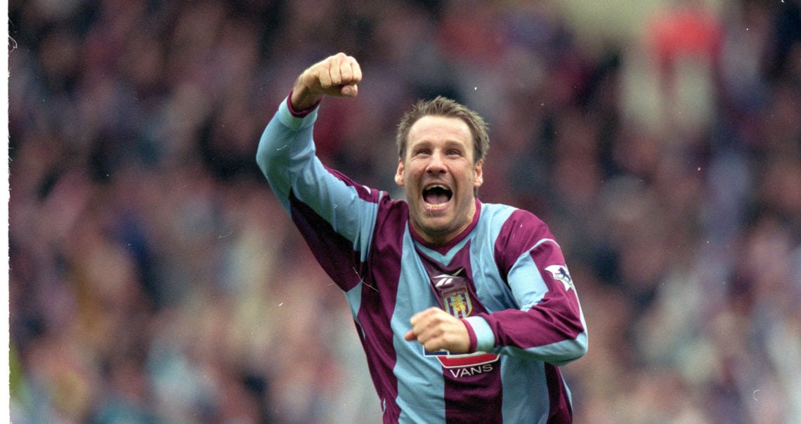 2 Apr 2000:  Paul Merson of Aston Villa celebrates during the AXA Sponsored FA Cup Semi Final between Aston Villa and Bolton Wanderers at Wembley i...
