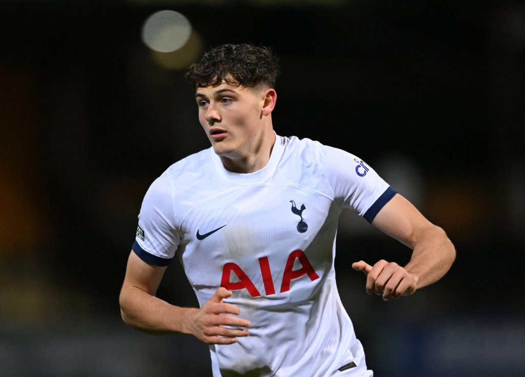 Will Lankshear in action for Tottenham's U21s