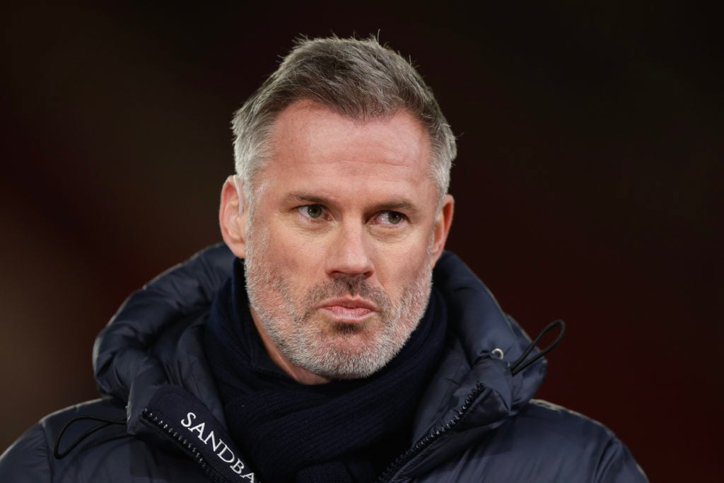 Sky Sports TV pundit Jamie Carragher during the Premier League match between Nottingham Forest and Tottenham Hotspur at City Ground on December 15,...