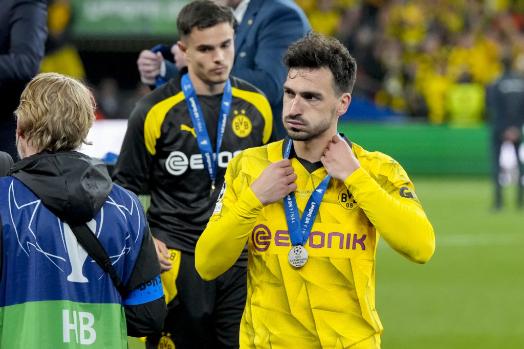 Mats Hummels of Borussia Dortmund looks dejected after the UEFA Champions League 2023/24 final match between Borussia Dortmund and Real Madrid CF a...